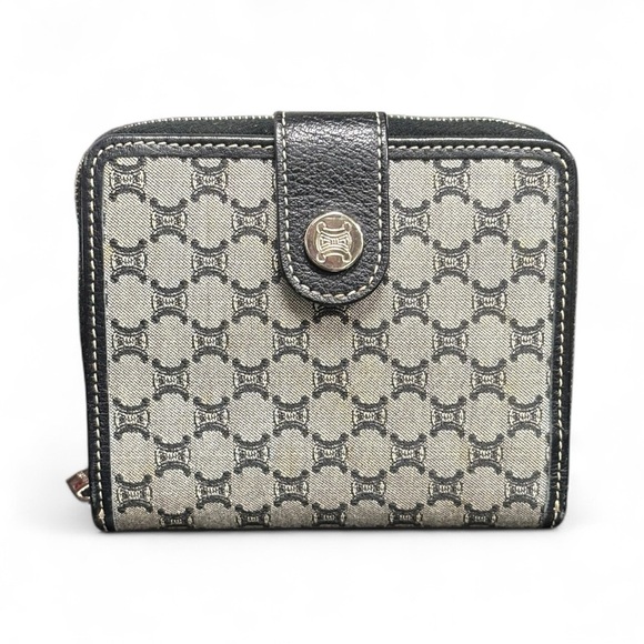 Celine Handbags - Vintage Celine Macadam monogram bifold compact wallet canvas and leather rare